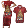 Funny Kiwi Bird Xmas Tree Couples Matching Short Sleeve Bodycon Dress and Hawaiian Shirt New Zealand Tribal Christmas Spirit - Aussie Hoodie