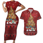 Funny Kiwi Bird Xmas Tree Couples Matching Short Sleeve Bodycon Dress and Hawaiian Shirt New Zealand Tribal Christmas Spirit - Aussie Hoodie