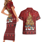 Funny Kiwi Bird Xmas Tree Couples Matching Short Sleeve Bodycon Dress and Hawaiian Shirt New Zealand Tribal Christmas Spirit - Aussie Hoodie