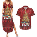 Funny Kiwi Bird Xmas Tree Couples Matching Summer Maxi Dress and Hawaiian Shirt New Zealand Tribal Christmas Spirit - Aussie Hoodie