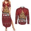 Funny Kiwi Bird Xmas Tree Couples Matching Summer Maxi Dress and Long Sleeve Button Shirt New Zealand Tribal Christmas Spirit - Aussie Hoodie