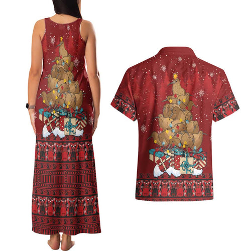 Funny Kiwi Bird Xmas Tree Couples Matching Tank Maxi Dress and Hawaiian Shirt New Zealand Tribal Christmas Spirit - Aussie Hoodie