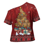 Funny Kiwi Bird Xmas Tree Cross Shoulder Shirt New Zealand Tribal Christmas Spirit - Aussie Hoodie