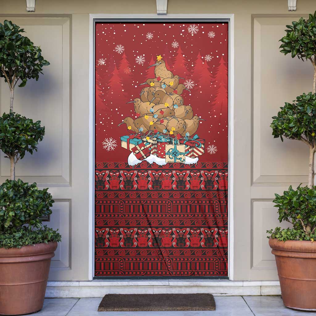 Funny Kiwi Bird Xmas Tree Door Cover New Zealand Tribal Christmas Spirit - Aussie Hoodie