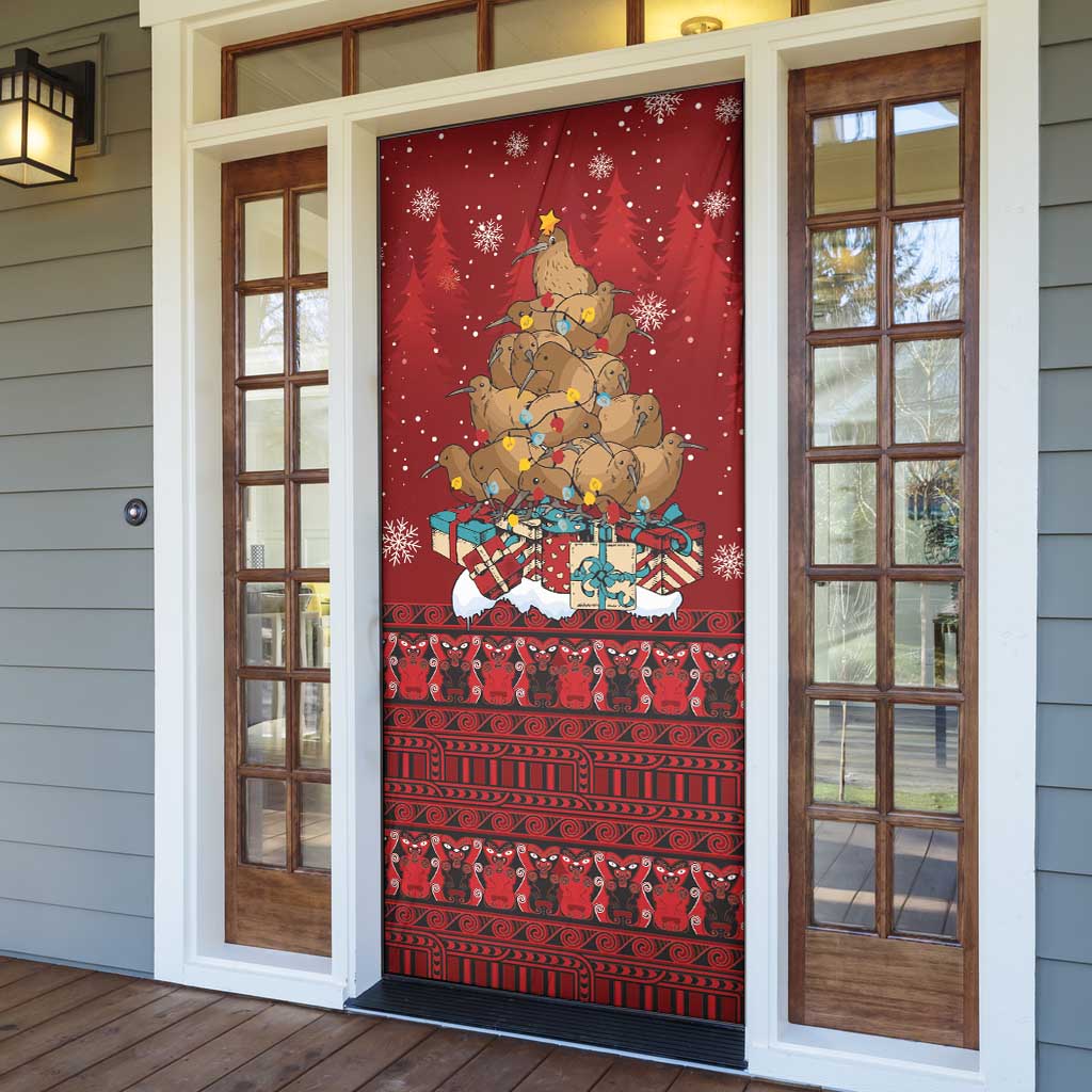 Funny Kiwi Bird Xmas Tree Door Cover New Zealand Tribal Christmas Spirit - Aussie Hoodie
