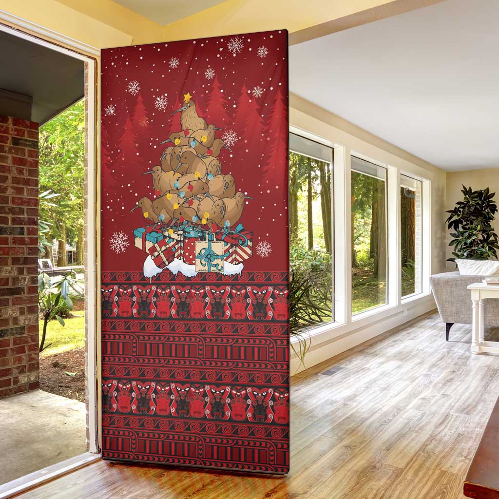 Funny Kiwi Bird Xmas Tree Door Cover New Zealand Tribal Christmas Spirit - Aussie Hoodie