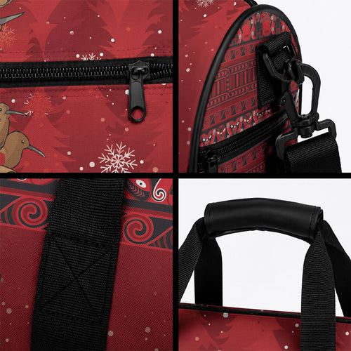 Funny Kiwi Bird Xmas Tree Duffle Bag New Zealand Tribal Christmas Spirit