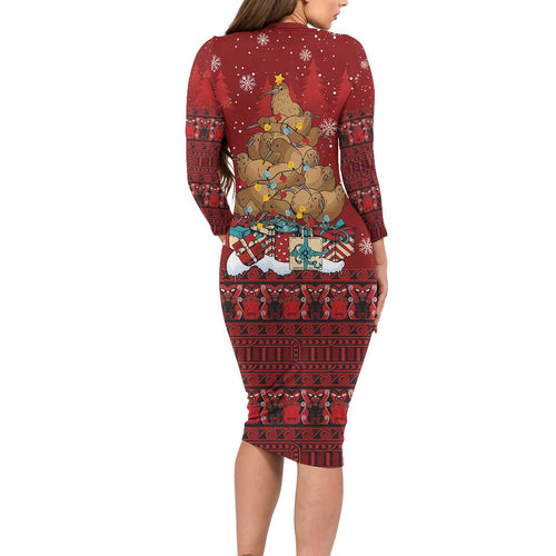 Funny Kiwi Bird Xmas Tree Family Matching Long Sleeve Bodycon Dress and Hawaiian Shirt New Zealand Tribal Christmas Spirit - Aussie Hoodie