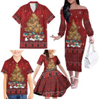 Funny Kiwi Bird Xmas Tree Family Matching Off The Shoulder Long Sleeve Dress and Hawaiian Shirt New Zealand Tribal Christmas Spirit - Aussie Hoodie