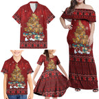 Funny Kiwi Bird Xmas Tree Family Matching Off Shoulder Maxi Dress and Hawaiian Shirt New Zealand Tribal Christmas Spirit - Aussie Hoodie
