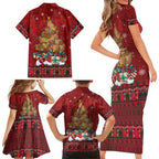 Funny Kiwi Bird Xmas Tree Family Matching Short Sleeve Bodycon Dress and Hawaiian Shirt New Zealand Tribal Christmas Spirit - Aussie Hoodie