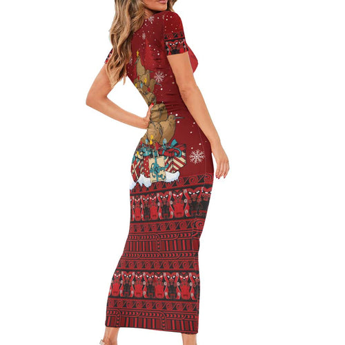 Funny Kiwi Bird Xmas Tree Family Matching Short Sleeve Bodycon Dress and Hawaiian Shirt New Zealand Tribal Christmas Spirit - Aussie Hoodie