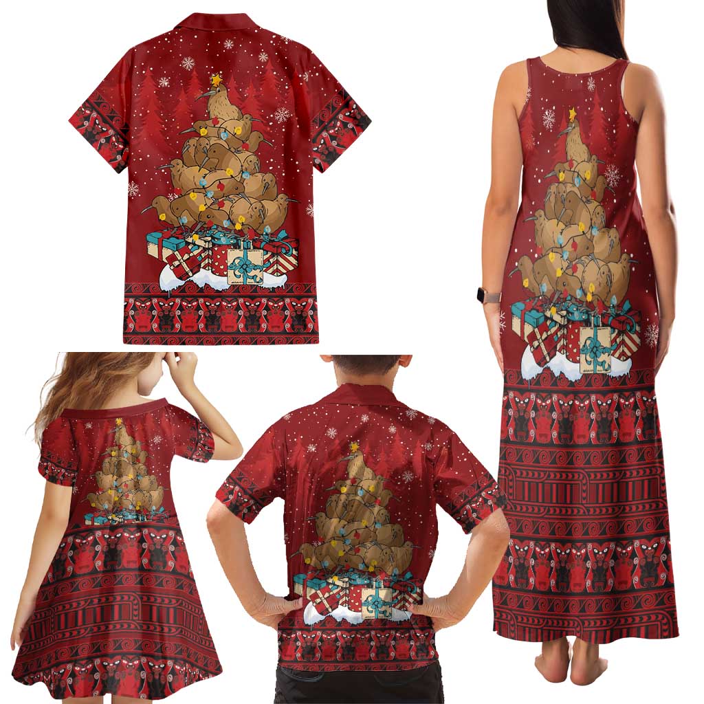 Funny Kiwi Bird Xmas Tree Family Matching Tank Maxi Dress and Hawaiian Shirt New Zealand Tribal Christmas Spirit - Aussie Hoodie