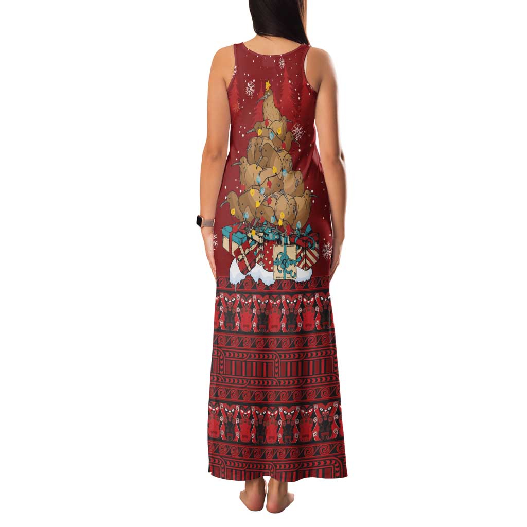 Funny Kiwi Bird Xmas Tree Family Matching Tank Maxi Dress and Hawaiian Shirt New Zealand Tribal Christmas Spirit - Aussie Hoodie