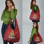Funny Kiwi Bird Xmas Tree Grocery Bag New Zealand Tribal Christmas Spirit - Aussie Hoodie
