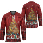Funny Kiwi Bird Xmas Tree Hockey Jersey New Zealand Tribal Christmas Spirit - Aussie Hoodie
