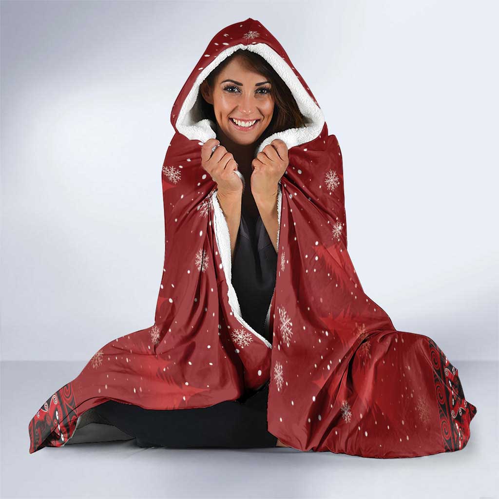 Funny Kiwi Bird Xmas Tree Hooded Blanket New Zealand Tribal Christmas Spirit - Aussie Hoodie