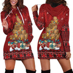 Funny Kiwi Bird Xmas Tree Hoodie Dress New Zealand Tribal Christmas Spirit - Aussie Hoodie