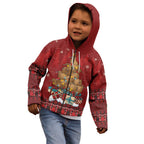 Funny Kiwi Bird Xmas Tree Kid Hoodie New Zealand Tribal Christmas Spirit - Aussie Hoodie