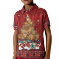 Funny Kiwi Bird Xmas Tree Kid Polo Shirt New Zealand Tribal Christmas Spirit - Aussie Hoodie