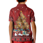 Funny Kiwi Bird Xmas Tree Kid Polo Shirt New Zealand Tribal Christmas Spirit - Aussie Hoodie