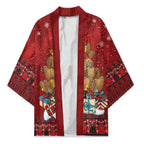 Funny Kiwi Bird Xmas Tree Kimono New Zealand Tribal Christmas Spirit - Aussie Hoodie