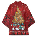 Funny Kiwi Bird Xmas Tree Kimono New Zealand Tribal Christmas Spirit - Aussie Hoodie