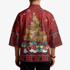 Funny Kiwi Bird Xmas Tree Kimono New Zealand Tribal Christmas Spirit - Aussie Hoodie