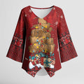 Funny Kiwi Bird Xmas Tree Kimono Sleeve Blouse New Zealand Tribal Christmas Spirit - Aussie Hoodie