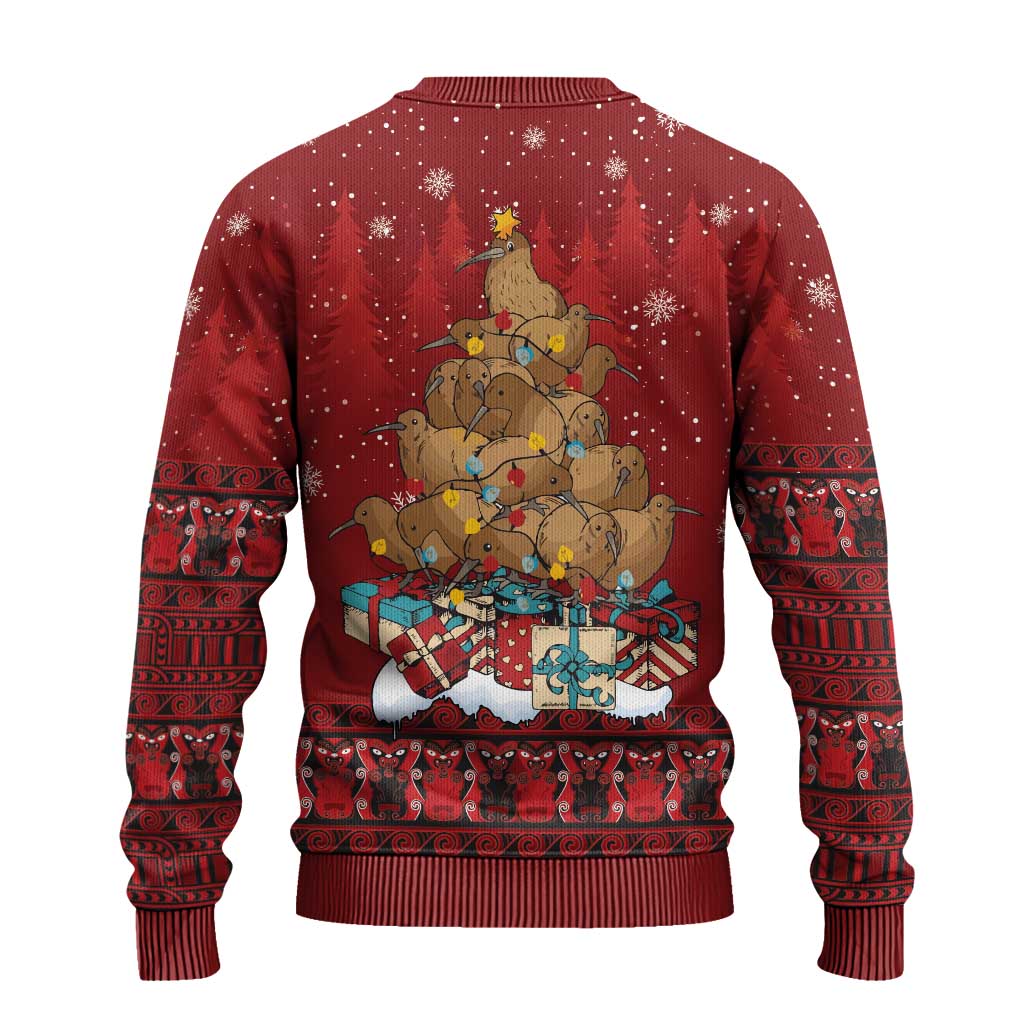 Funny Kiwi Bird Xmas Tree Ugly Christmas Sweater New Zealand Tribal Christmas Spirit - Aussie Hoodie