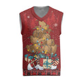 Funny Kiwi Bird Xmas Tree Christmas Knitted V-Neck Vest New Zealand Tribal Christmas Spirit - Aussie Hoodie