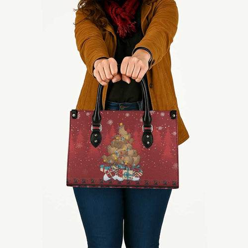 Funny Kiwi Bird Xmas Tree Leather Bag New Zealand Tribal Christmas Spirit - Aussie Hoodie