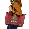 Funny Kiwi Bird Xmas Tree Leather Tote Bag New Zealand Tribal Christmas Spirit - Aussie Hoodie