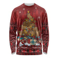 Funny Kiwi Bird Xmas Tree Long Sleeve Shirt New Zealand Tribal Christmas Spirit - Aussie Hoodie
