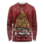 Funny Kiwi Bird Xmas Tree Long Sleeve Shirt New Zealand Tribal Christmas Spirit - Aussie Hoodie