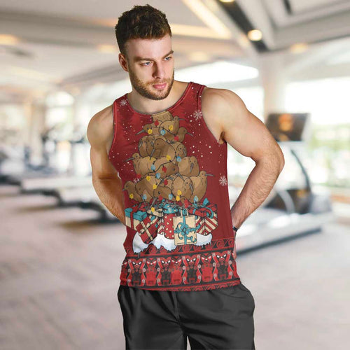 Funny Kiwi Bird Xmas Tree Men Tank Top New Zealand Tribal Christmas Spirit - Aussie Hoodie