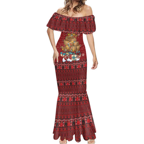 Funny Kiwi Bird Xmas Tree Mermaid Dress New Zealand Tribal Christmas Spirit - Aussie Hoodie