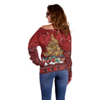 Funny Kiwi Bird Xmas Tree Off Shoulder Sweater New Zealand Tribal Christmas Spirit - Aussie Hoodie
