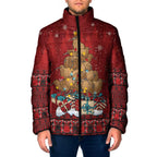 Funny Kiwi Bird Xmas Tree Padded Jacket New Zealand Tribal Christmas Spirit - Aussie Hoodie