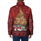 Funny Kiwi Bird Xmas Tree Padded Jacket New Zealand Tribal Christmas Spirit - Aussie Hoodie