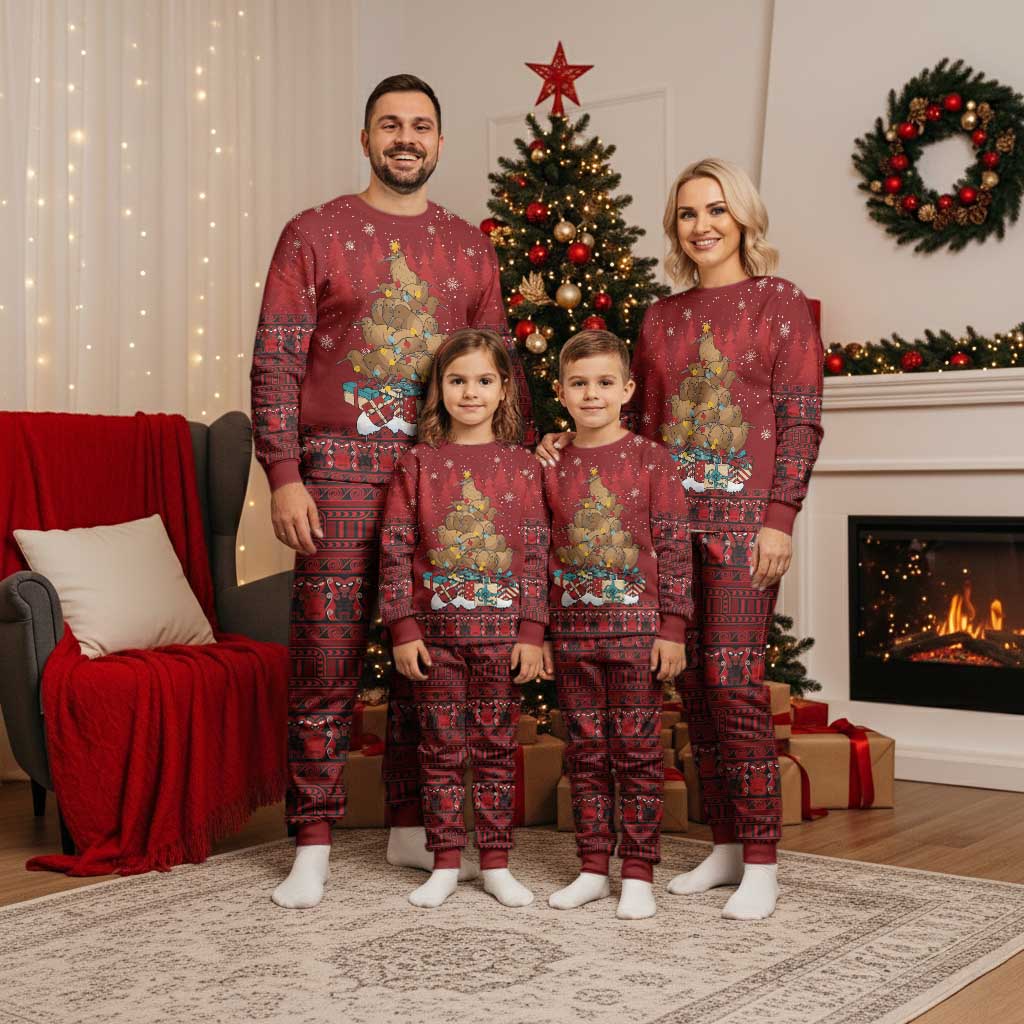 Funny Kiwi Bird Xmas Tree Christmas Pajama Set New Zealand Tribal Christmas Spirit - Aussie Hoodie