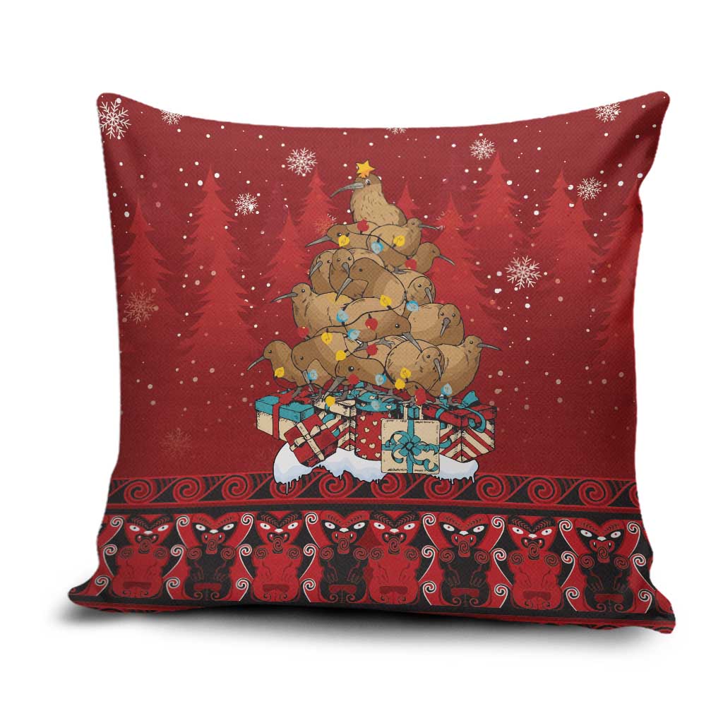 Funny Kiwi Bird Xmas Tree Pillow Cover New Zealand Tribal Christmas Spirit - Aussie Hoodie