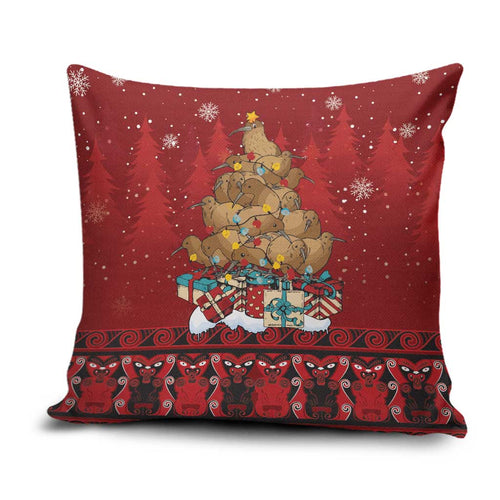 Funny Kiwi Bird Xmas Tree Pillow Cover New Zealand Tribal Christmas Spirit - Aussie Hoodie