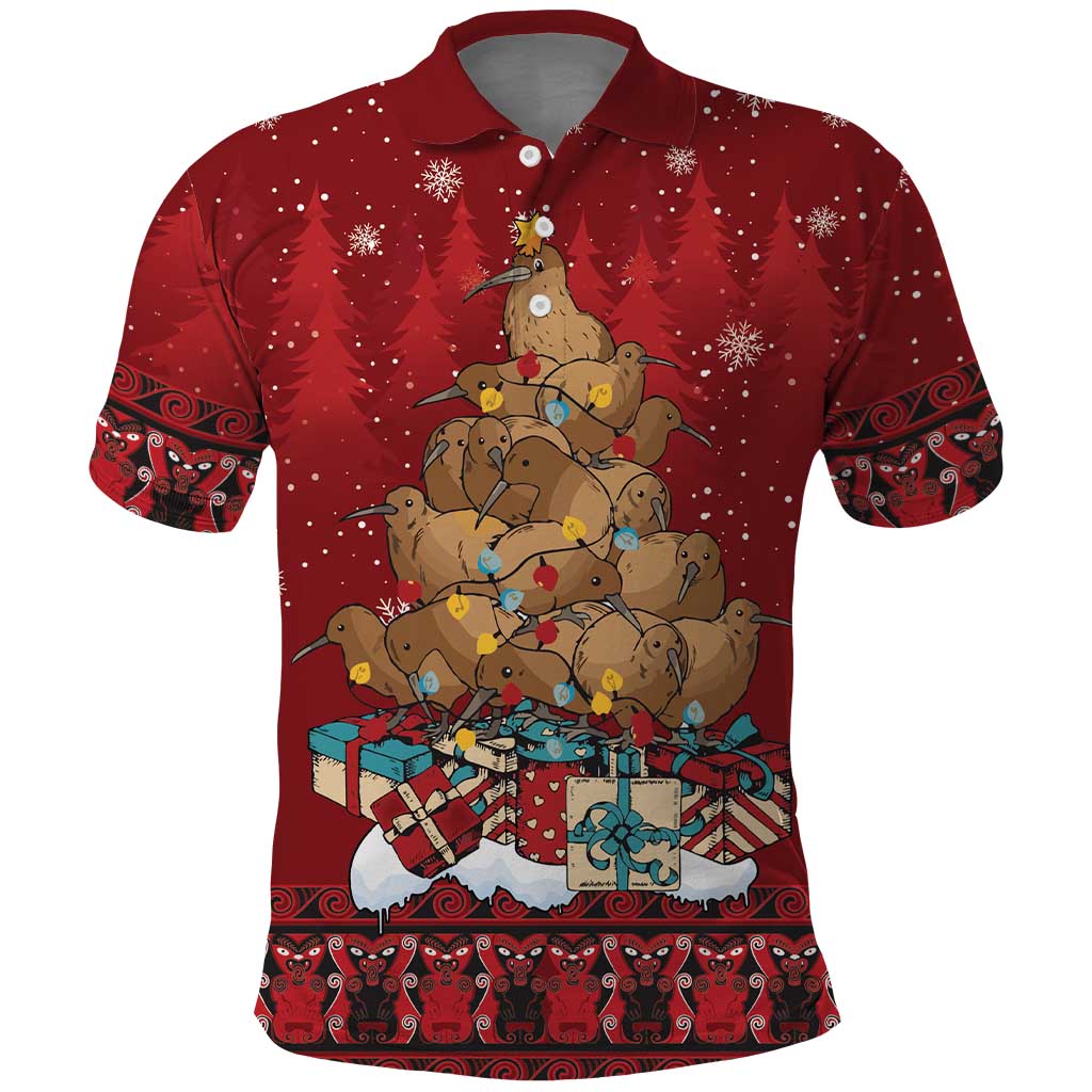 Funny Kiwi Bird Xmas Tree Polo Shirt New Zealand Tribal Christmas Spirit - Aussie Hoodie