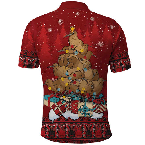 Funny Kiwi Bird Xmas Tree Polo Shirt New Zealand Tribal Christmas Spirit - Aussie Hoodie