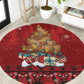 Funny Kiwi Bird Xmas Tree Round Carpet New Zealand Tribal Christmas Spirit - Aussie Hoodie