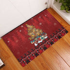 Funny Kiwi Bird Xmas Tree Rubber Doormat New Zealand Tribal Christmas Spirit - Aussie Hoodie
