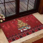 Funny Kiwi Bird Xmas Tree Rubber Doormat New Zealand Tribal Christmas Spirit - Aussie Hoodie