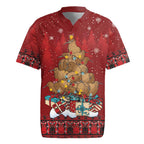 Funny Kiwi Bird Xmas Tree Rugby Jersey New Zealand Tribal Christmas Spirit - Aussie Hoodie