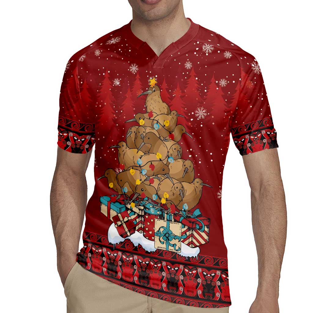 Funny Kiwi Bird Xmas Tree Rugby Jersey New Zealand Tribal Christmas Spirit - Aussie Hoodie